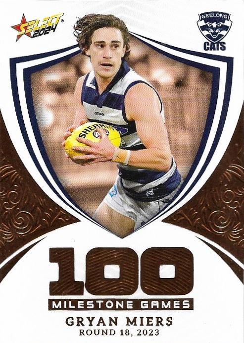 Gryan Miers #MG40 Geelong Cats | Milestone 2024 Select AFL Footy Stars
