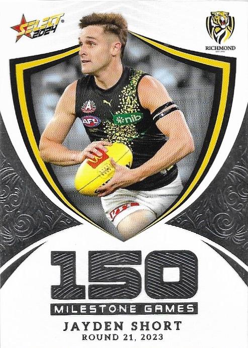 Jayden Short #MG83 Richmond Tigers | Milestone 2024 Select AFL Footy Stars