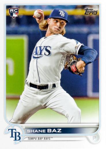 Shane Baz #421 Tampa Bay Rays (Factory set, white outline around RC logo) | 2022 Topps