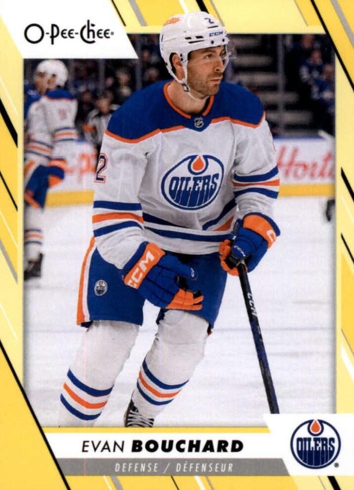 Evan Bouchard #425 Edmonton Oilers | 2023-24 O-Pee-Chee Yellow Border