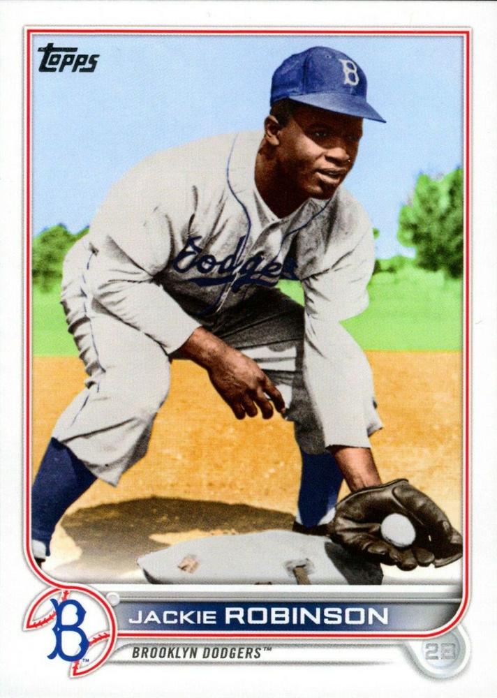 Jackie Robinson #42 Brooklyn Dodgers (Legend, fielding grounder) | 2022 Topps