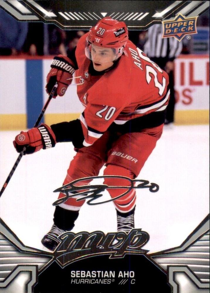 Sebastian Aho #42 Carolina Hurricanes | 2022-23 Upper Deck MVP Silver Script