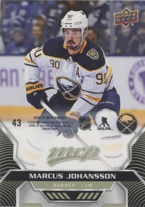 Marcus Johansson #43 Buffalo Sabres | 2020-21 Upper Deck MVP Puzzle Backs
