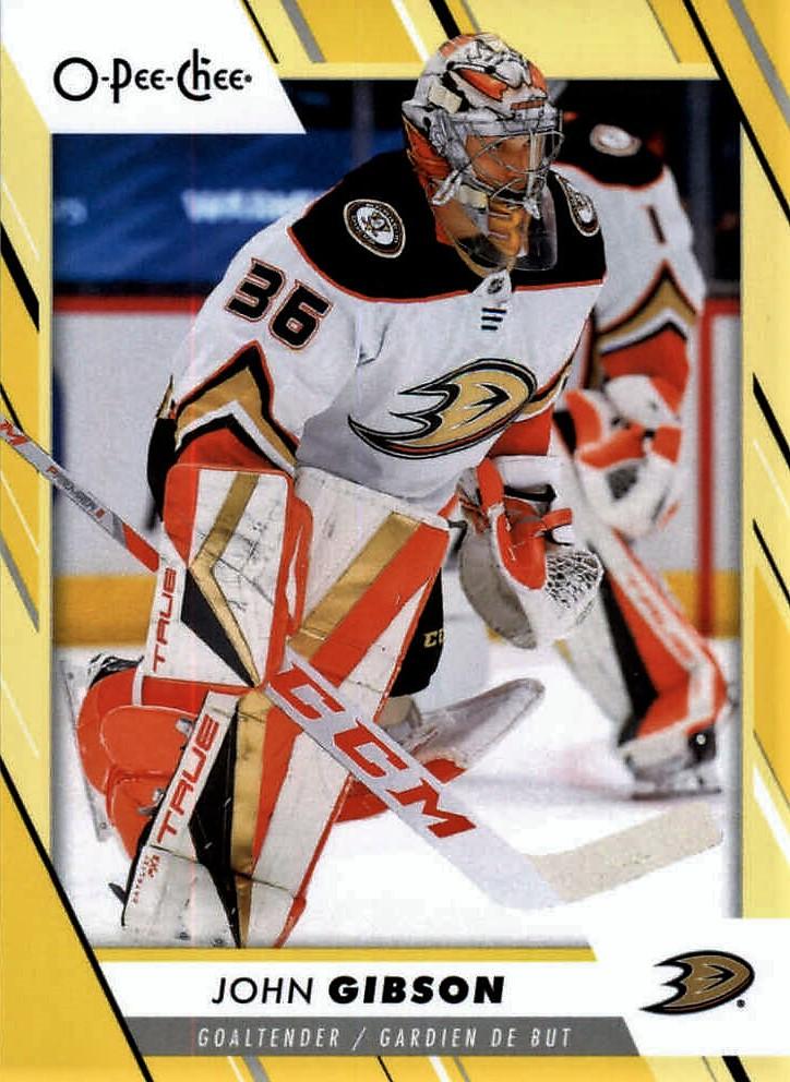 John Gibson #43 Anaheim Ducks | 2023-24 O-Pee-Chee Yellow Border