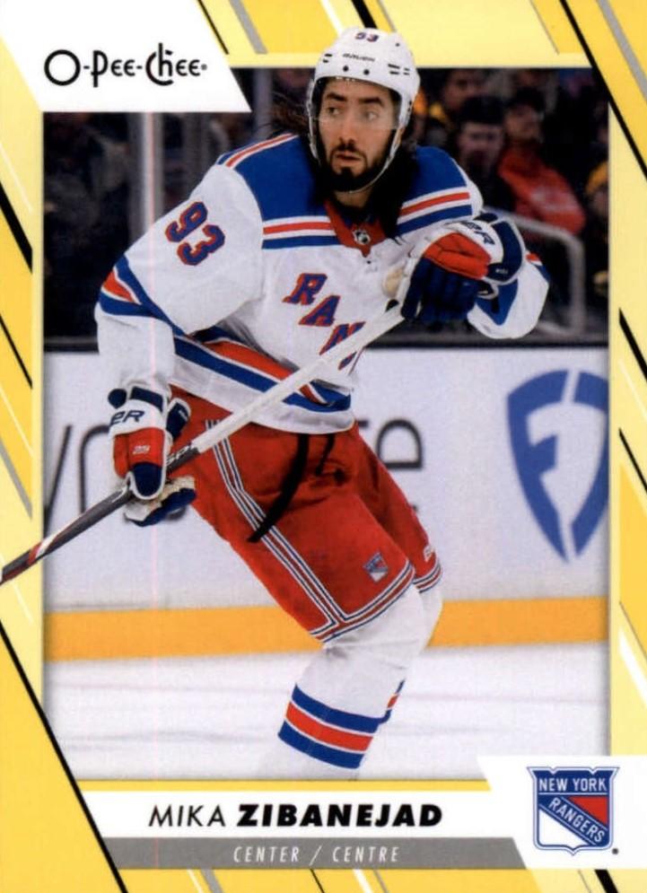 Mika Zibanejad #455 New York Rangers | 2023-24 O-Pee-Chee Yellow Border