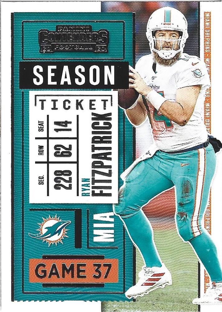 Ryan Fitzpatrick #47 Miami Dolphins | 2020 Panini Contenders |  | NFL Football