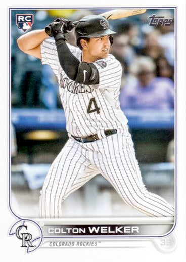 Colton Welker #480 Colorado Rockies (Factory set, white outline around RC logo) | 2022 Topps