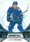 Quinn Hughes #48 Vancouver Canucks | 2021-22 Upper Deck Credentials