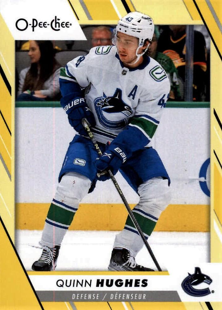Quinn Hughes #48 Vancouver Canucks | 2023-24 O-Pee-Chee Yellow Border