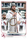 Dansby Swanson #507 Atlanta Braves (With World Series trophy, microphone) | 2022 Topps