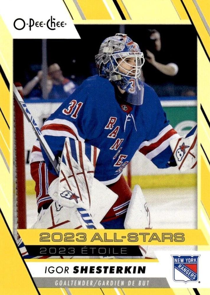 Igor Shesterkin #519 New York Rangers | 2023-24 O-Pee-Chee Yellow Border