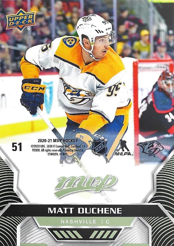 Matt Duchene #51 Nashville Predators | 2020-21 Upper Deck MVP Puzzle Backs