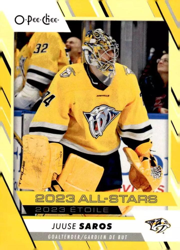 Juuse Saros #524 Nashville Predators | 2023-24 O-Pee-Chee Yellow Border