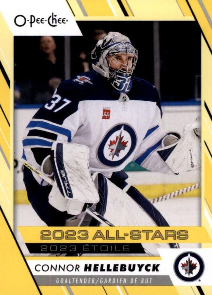 Connor Hellebuyck #529 Winnipeg Jets | 2023-24 O-Pee-Chee Yellow Border