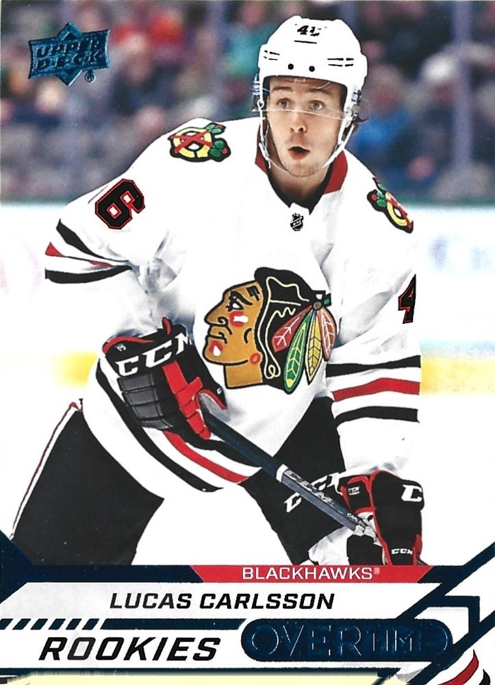 Lucas Carlsson #52 Chicago Blackhawks | 2020-21 Upper Deck Overtime Blue Foil