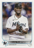 Edward Cabrera #566 Miami Marlins (Front view, holding glove) | 2022 Topps