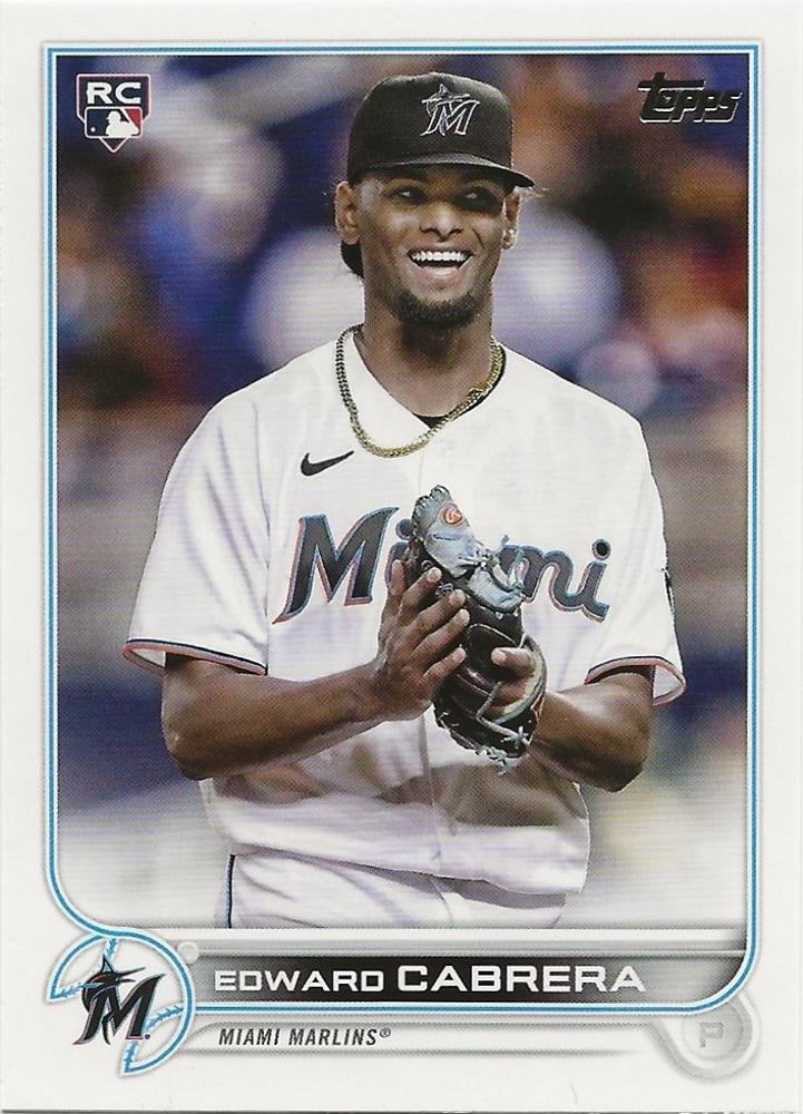 Edward Cabrera #566 Miami Marlins (Front view, holding glove) | 2022 Topps