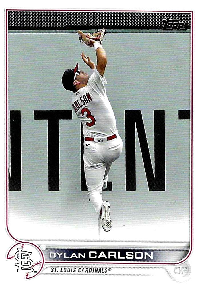Dylan Carlson #578 St. Louis Cardinals (Leaping at wall) | 2022 Topps