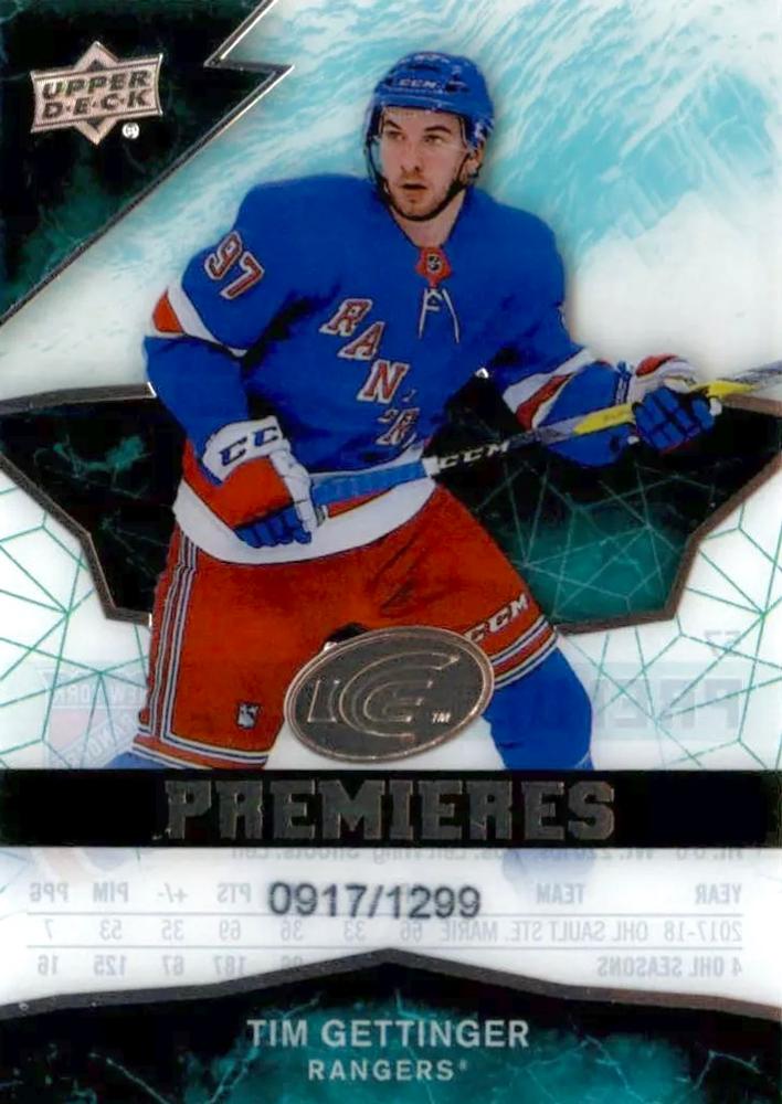 Tim Gettinger #57 New York Rangers | 2018-19 Upper Deck Ice