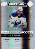 Mattias Samuelsson #57 Buffalo Sabres | 2021-22 Upper Deck Credentials