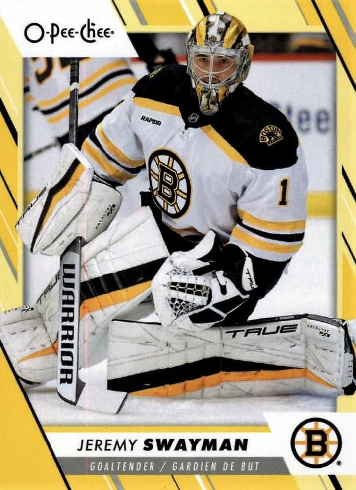 Jeremy Swayman #58 Boston Bruins | 2023-24 O-Pee-Chee Yellow Border
