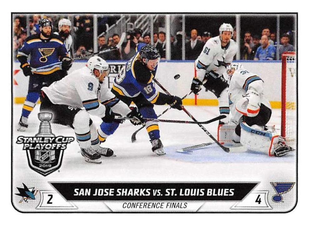 San Jose Sharks vs. St. Louis Blues #592 | 2019-20 Topps NHL Sticker Collection