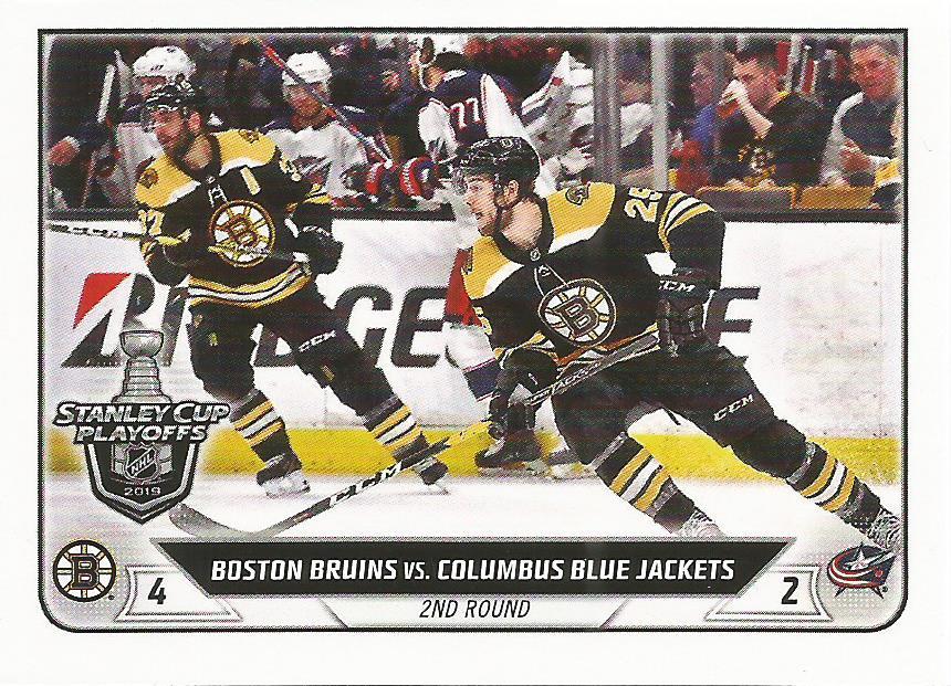 Boston Bruins vs. Columbus Blue Jackets #594 | 2019-20 Topps NHL Sticker Collection
