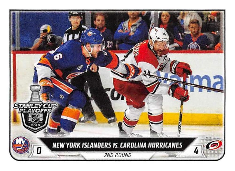 New York Islanders vs. Carolina Hurricanes #595 | 2019-20 Topps NHL Sticker Collection