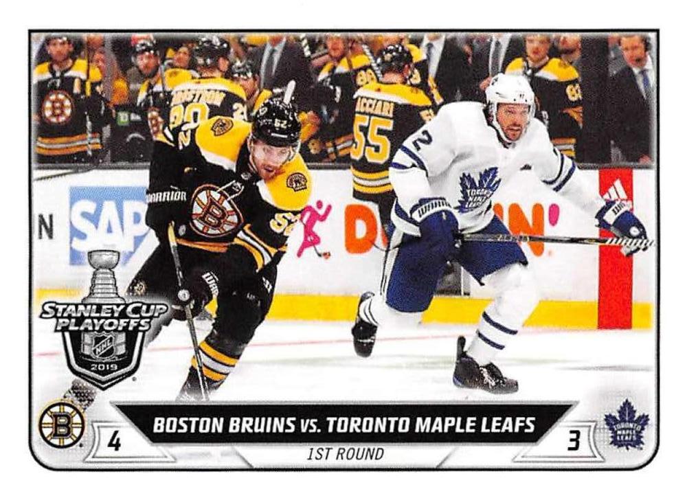 Boston Bruins vs. Toronto Maple Leafs #597 | 2019-20 Topps NHL Sticker Collection