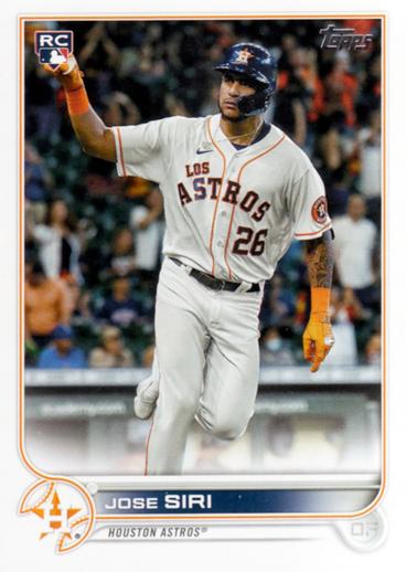 Jose Siri #599 Houston Astros (Factory set, white outline around RC logo) | 2022 Topps