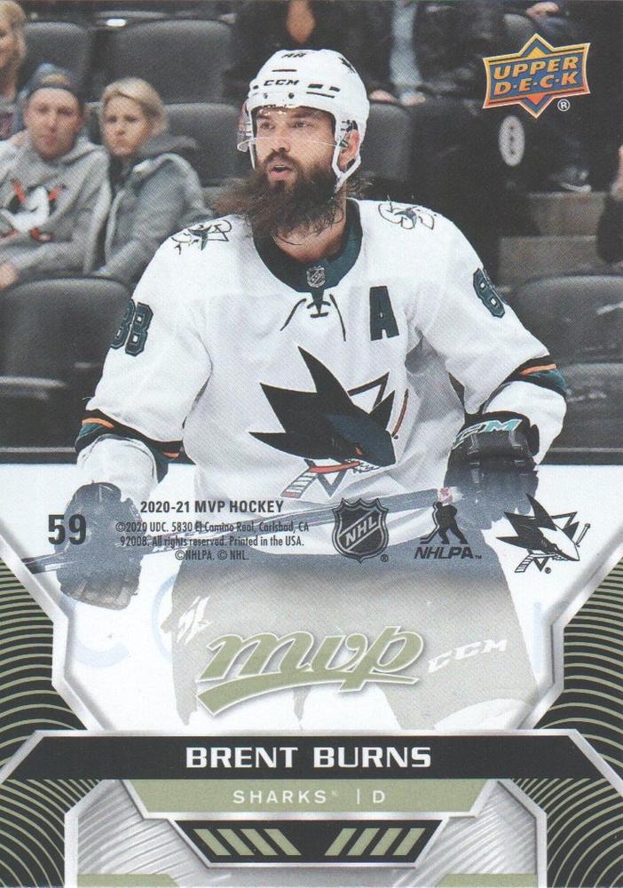 Brent Burns #59 San Jose Sharks | 2020-21 Upper Deck MVP Puzzle Backs