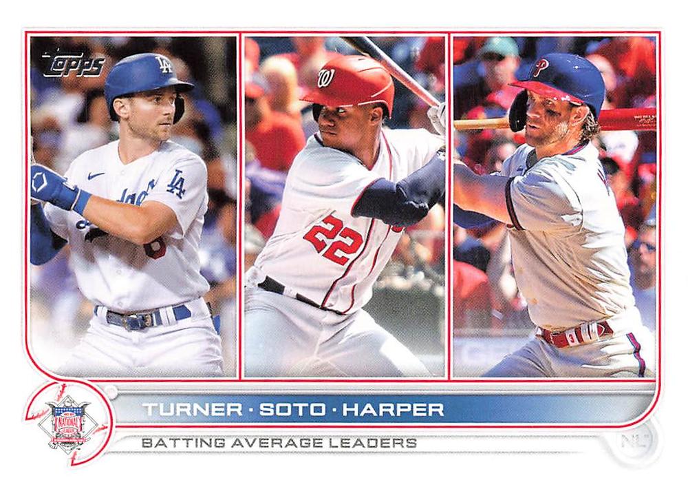NL Batting Average Leaders (Trea Turner / Juan Soto / Bryce Harper) #59 Multi-Team | 2022 Topps