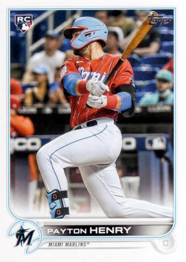 Payton Henry #611 Miami Marlins (Factory set, white outline around RC logo) | 2022 Topps