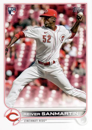 Reiver Sanmartin #619 Cincinnati Reds (Factory set, white outline around RC logo) | 2022 Topps