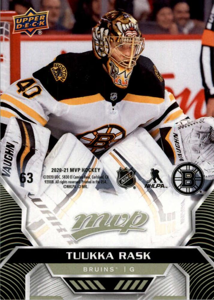 Tuukka Rask #63 Boston Bruins | 2020-21 Upper Deck MVP Puzzle Backs