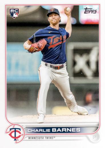 Charlie Barnes #641 Minnesota Twins (Factory set, white outline around RC logo) | 2022 Topps