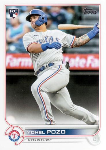 Yohel Pozo #649 Texas Rangers (Factory set, white outline around RC logo) | 2022 Topps