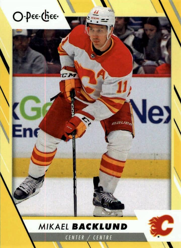Mikael Backlund #64 Calgary Flames | 2023-24 O-Pee-Chee Yellow Border