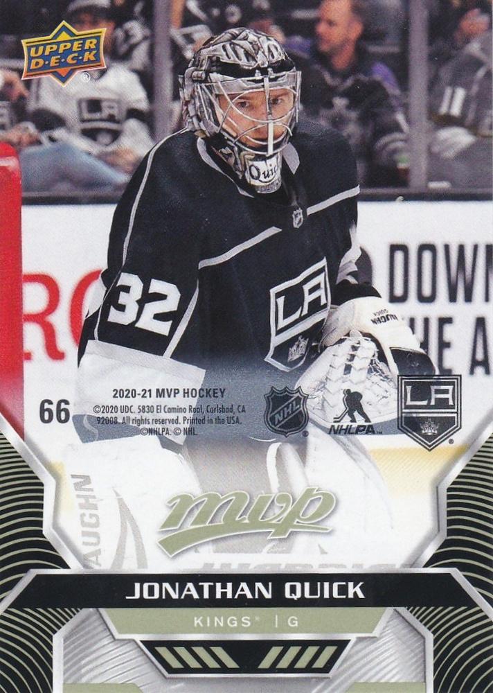 Jonathan Quick #66 Los Angeles Kings | 2020-21 Upper Deck MVP Puzzle Backs