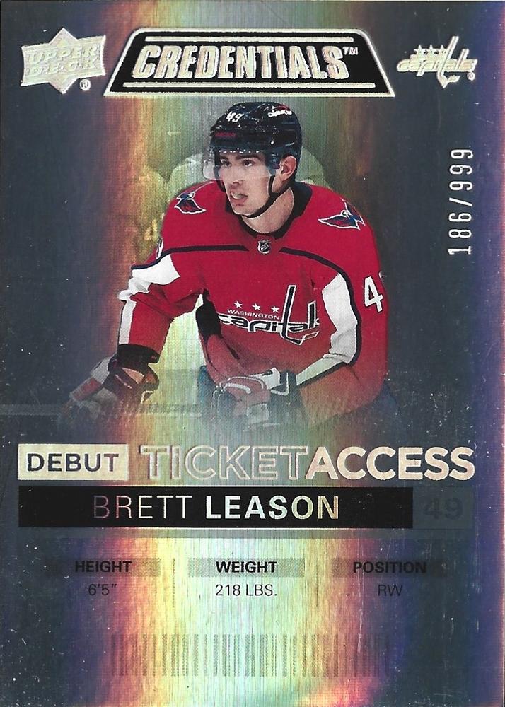 Brett Leason #66 Washington Capitals | 2021-22 Upper Deck Credentials
