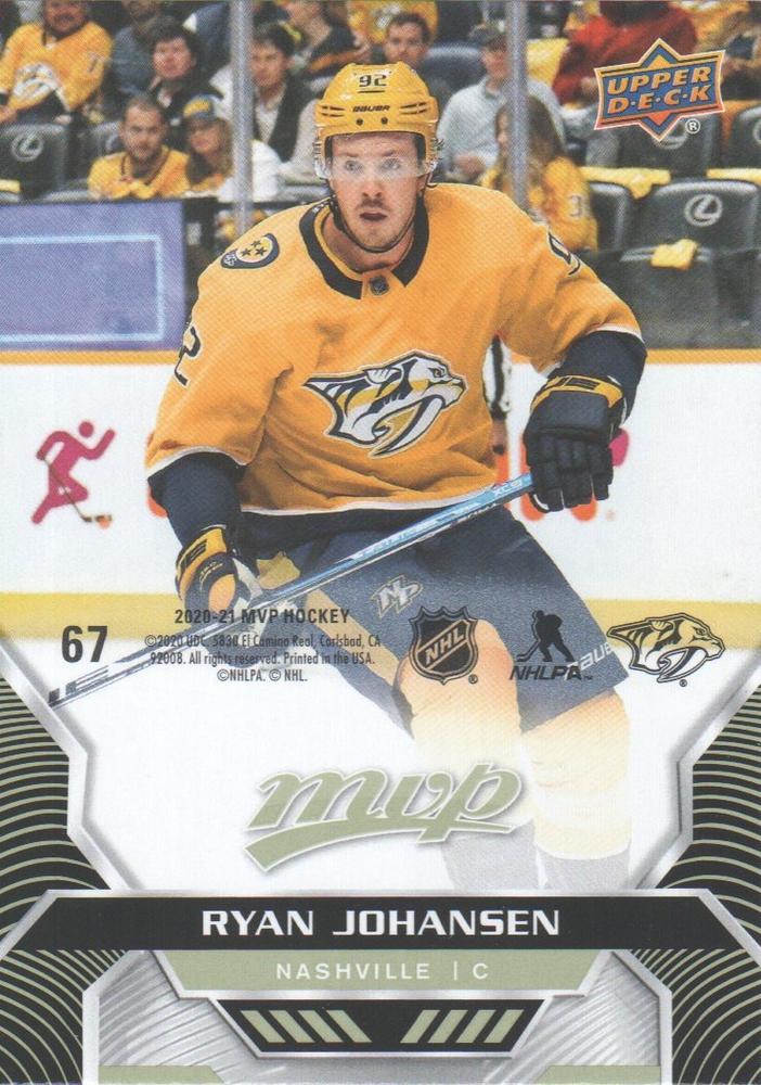 Ryan Johansen #67 Nashville Predators | 2020-21 Upper Deck MVP Puzzle Backs
