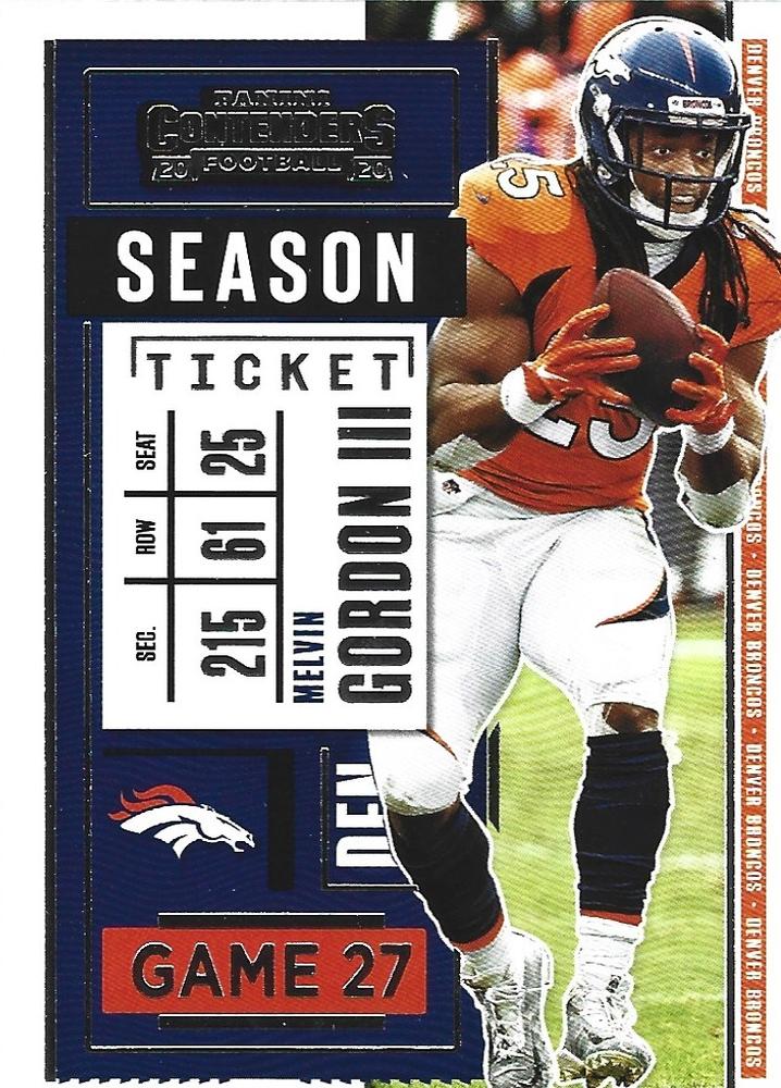 Melvin Gordon III #70 Denver Broncos | 2020 Panini Contenders |  | NFL Football
