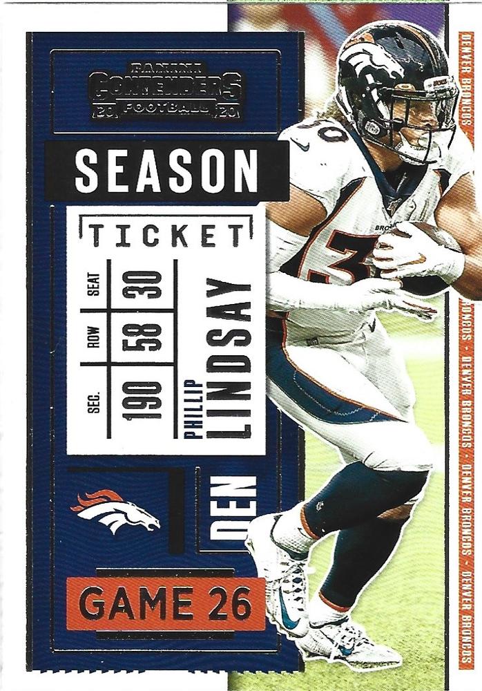 Phillip Lindsay #72 Denver Broncos | 2020 Panini Contenders |  | NFL Football