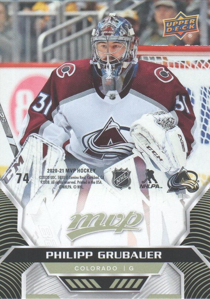 Philipp Grubauer #74 Colorado Avalanche | 2020-21 Upper Deck MVP Puzzle Backs