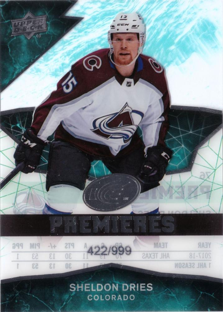 Sheldon Dries #76 Colorado Avalanche | 2018-19 Upper Deck Ice
