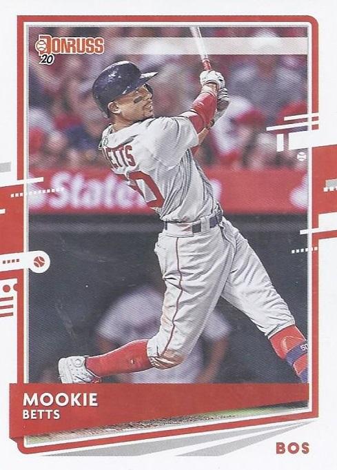 Mookie Betts #77 Boston Red Sox (Gray uniform, old Donruss logo on back) | 2020 Donruss