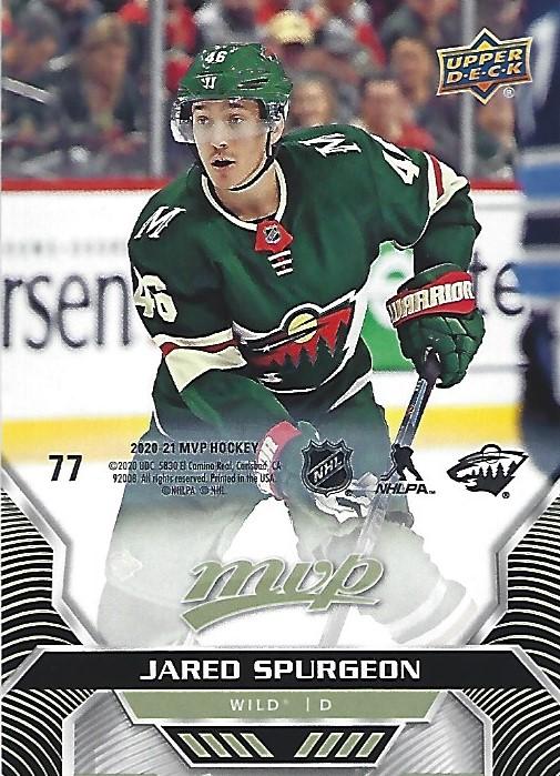 Jared Spurgeon #77 Minnesota Wild | 2020-21 Upper Deck MVP Puzzle Backs
