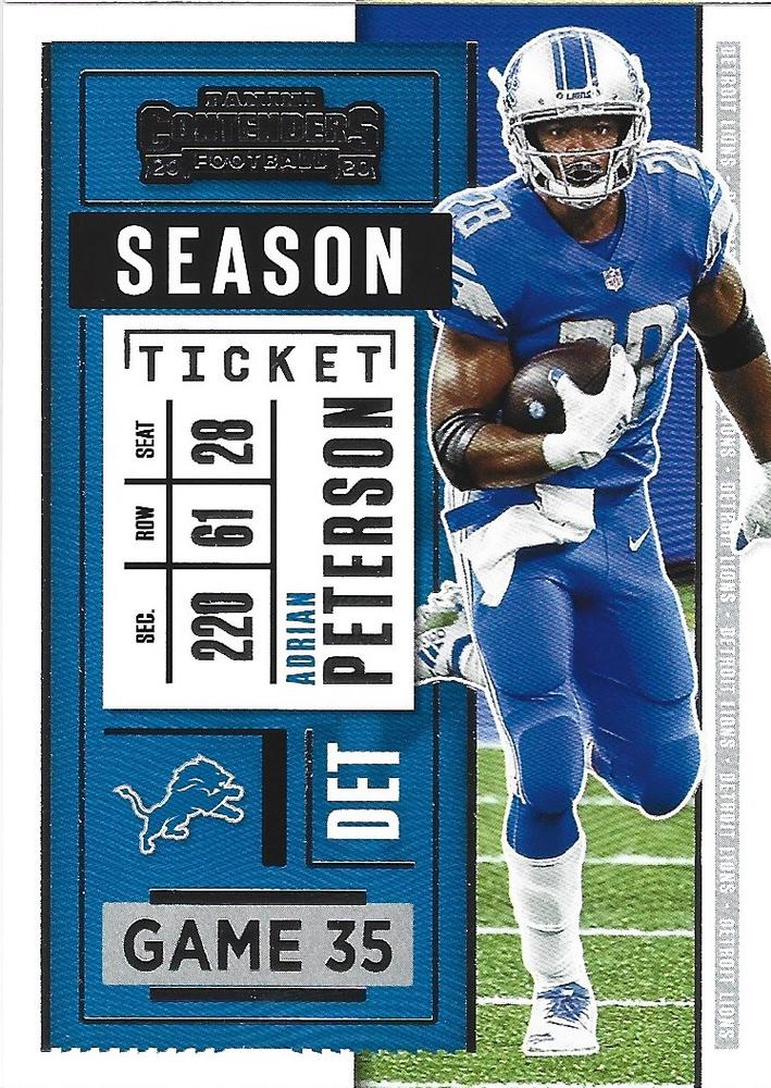 Adrian Peterson #7 Detroit Lions | 2020 Panini Contenders |  | NFL Football