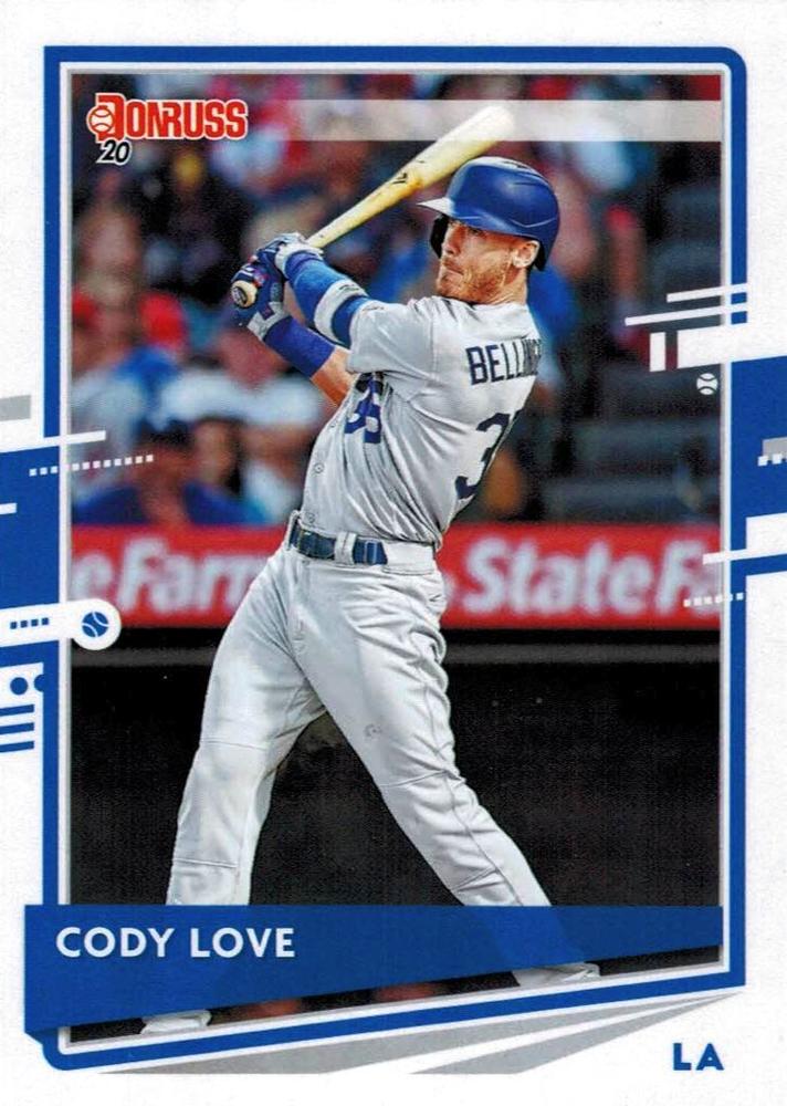 Cody Bellinger #84 Los Angeles Dodgers ("Cody Love" on front, old Donruss logo on back) | 2020 Donruss