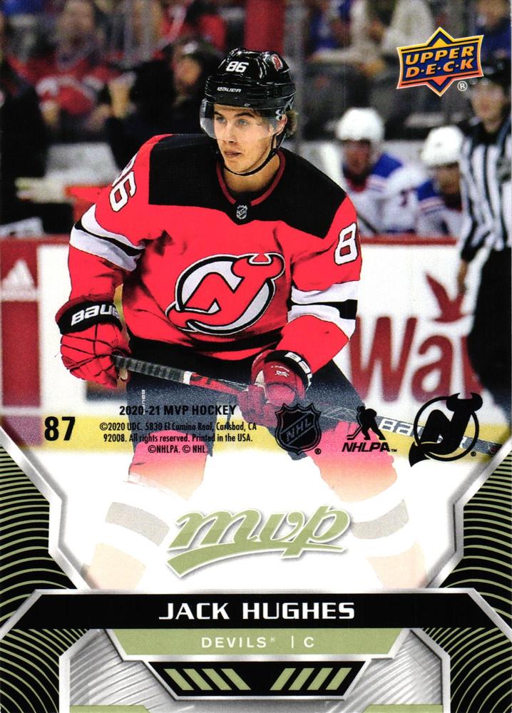 Jack Hughes #87 New Jersey Devils | 2020-21 Upper Deck MVP Puzzle Backs
